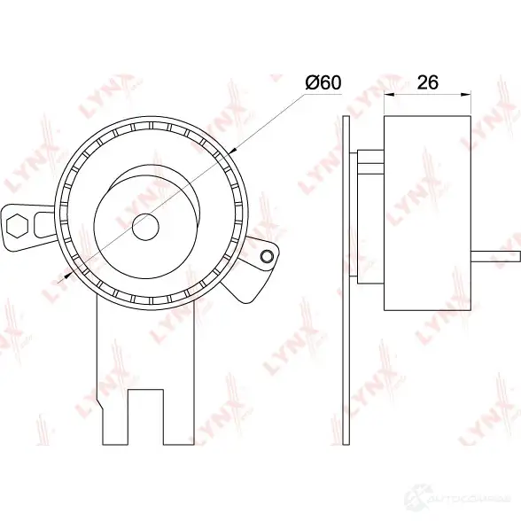 Натяжной ролик ГРМ LYNXAUTO 3653118 2BS55 HQ PB-1244