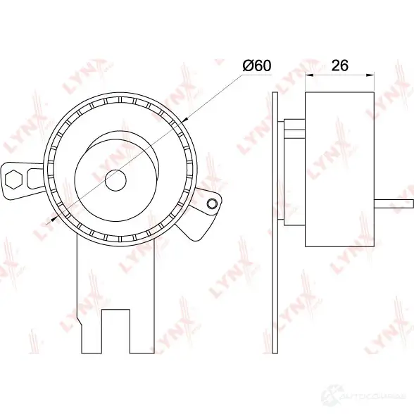 Натяжной ролик ГРМ LYNXAUTO 3653118 2BS55 HQ PB-1244 изображение 0