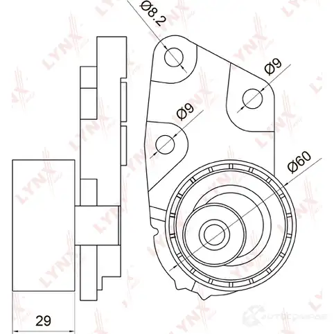 Натяжной ролик ГРМ LYNXAUTO PB-1074 BF1 DJ 3652948 изображение 1