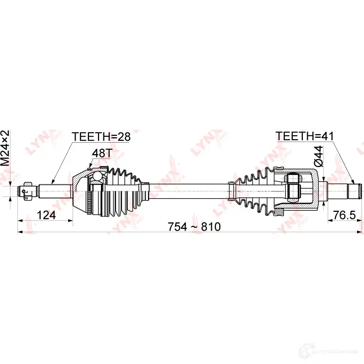 Приводной вал LYNXAUTO 1422897331 CD-1050A 2 YBFGFW изображение 2