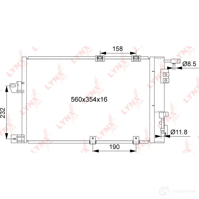 Радиатор кондиционера LYNXAUTO rc0381 R H9S0 1436960797 изображение 1