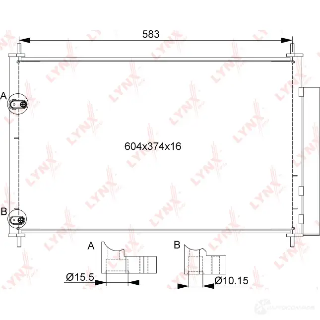 Радиатор кондиционера LYNXAUTO RC-0100 31VU QG 1436960422 изображение 2