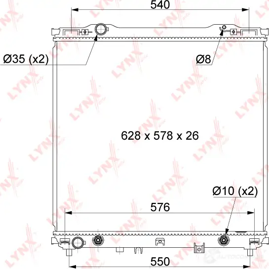 Радиатор охлаждения двигателя LYNXAUTO 1422897579 RB-1084 3BVJC R изображение 2