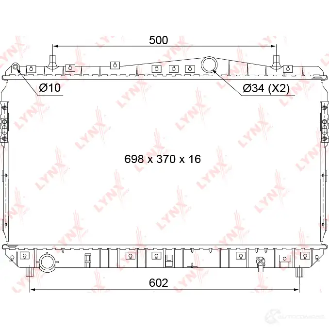 Радиатор охлаждения двигателя LYNXAUTO RB-1015 RI4W U 1422897401 изображение 2