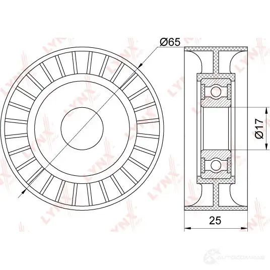 Натяжитель приводного ремня LYNXAUTO J 3PBK 3653571 PB-5202 изображение 1