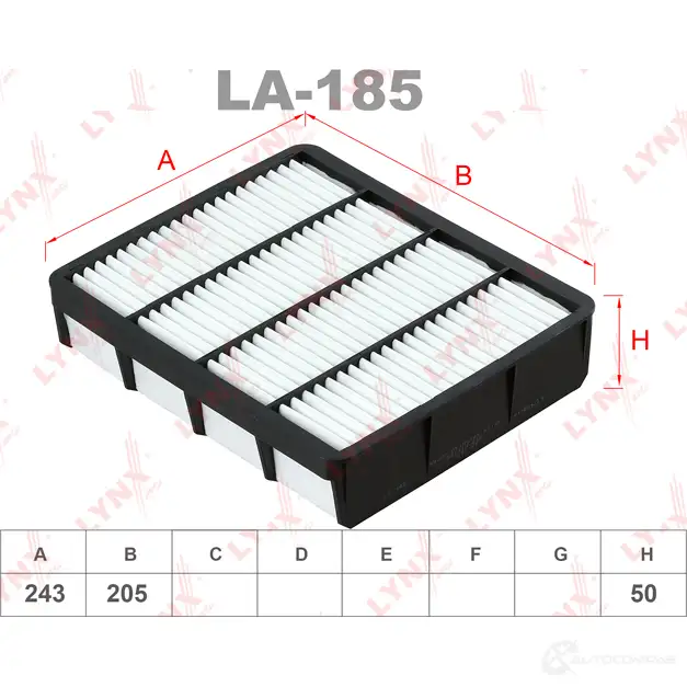 Воздушный фильтр LYNXAUTO 4905601004760 2BC 9Q7Z 3648519 LA-185 изображение 0