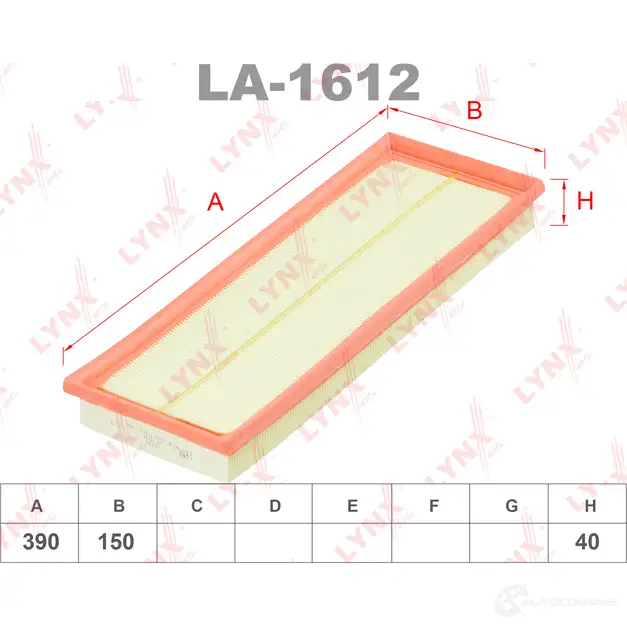 Воздушный фильтр LYNXAUTO DD 85JA 4905601007792 3648443 LA-1612 изображение 0