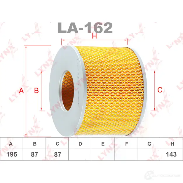 Воздушный фильтр LYNXAUTO 3648444 LA-162 4905601004654 F1 EYC изображение 1