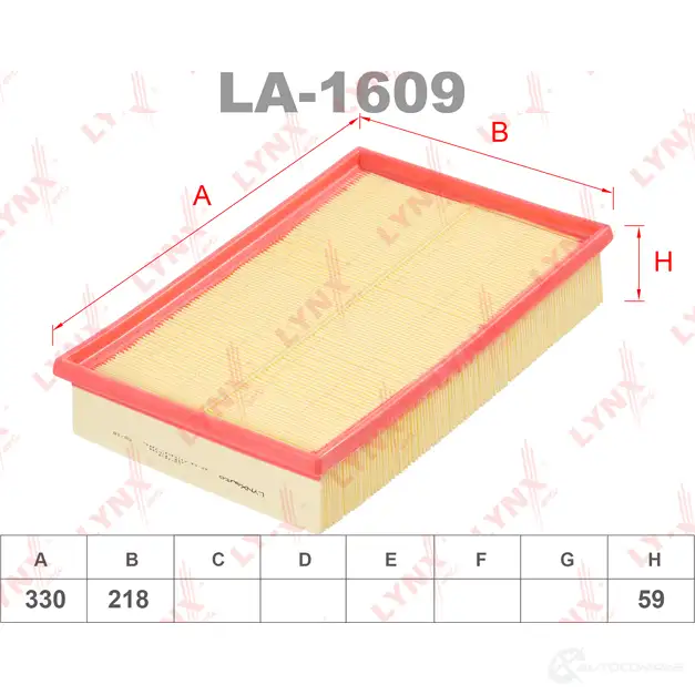 Воздушный фильтр LYNXAUTO LHSR L LA-1609 3648439 4905601007495 изображение 0