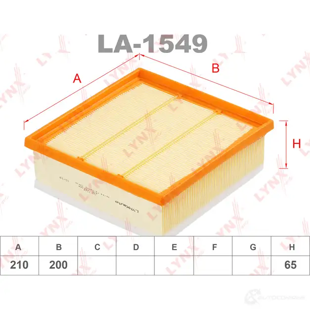 Воздушный фильтр LYNXAUTO DM 2V1 3648412 4905601016275 LA-1549