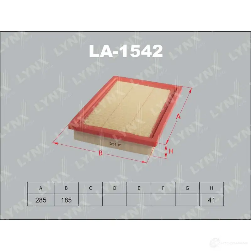 Воздушный фильтр LYNXAUTO LA-1542 KS5I XEC 3648406 4905601012031