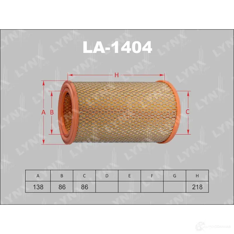 Воздушный фильтр LYNXAUTO 4905601007136 LA-1404 3648344 77G JX4T