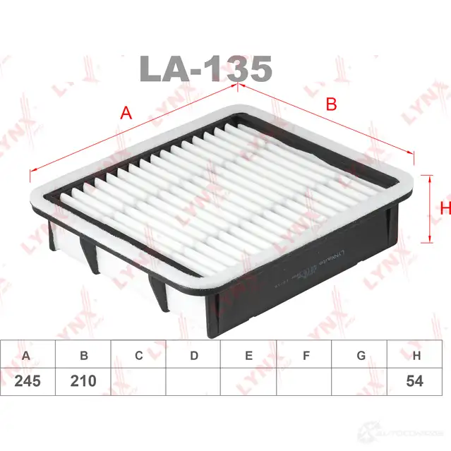 Воздушный фильтр LYNXAUTO LA-135 3648306 I 82C1 4905601004319 изображение 0