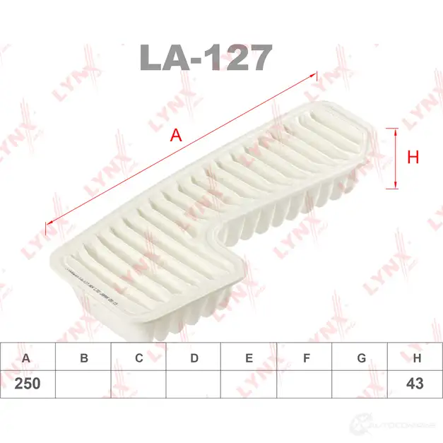 Воздушный фильтр LYNXAUTO LA-127 5G5 XNY 4905601004210 3648283 изображение 0