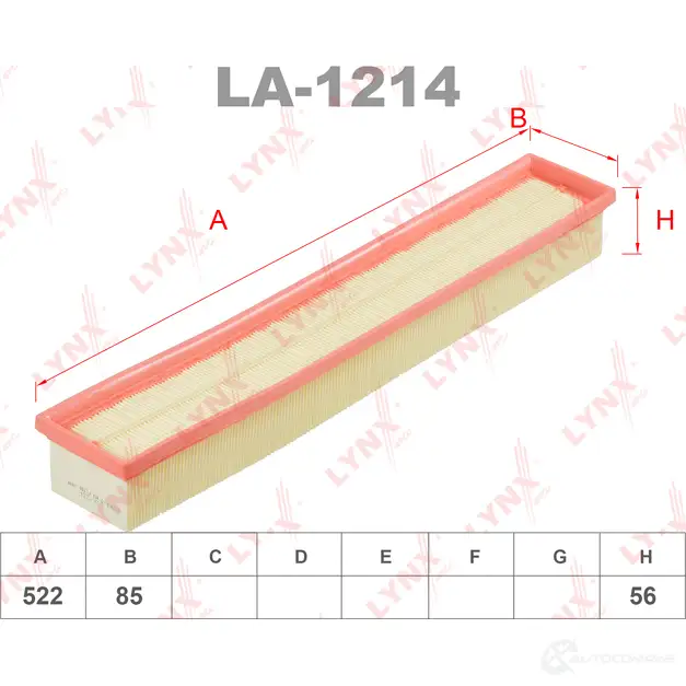 Воздушный фильтр LYNXAUTO LA-1214 G5UJ 2I 3648246 4905601007853