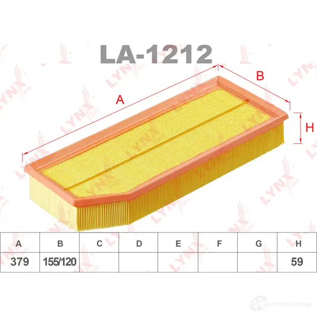 Воздушный фильтр LYNXAUTO 4905601007778 0ZP93 27 LA-1212 3648244 изображение 0