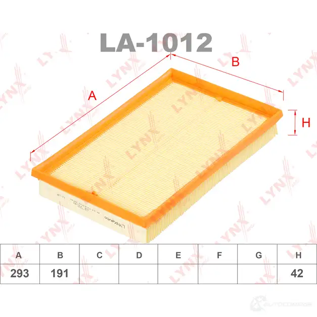 Воздушный фильтр LYNXAUTO SN2 4CE4 LA-1012 3648146 4905601007440 изображение 0