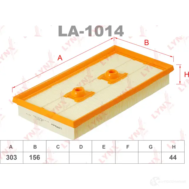 Воздушный фильтр LYNXAUTO 3648148 PVWRQE G LA-1014 4905601007525