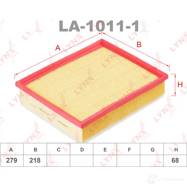 Воздушный фильтр LYNXAUTO KD9ZIN O 3648145 LA-1011-1