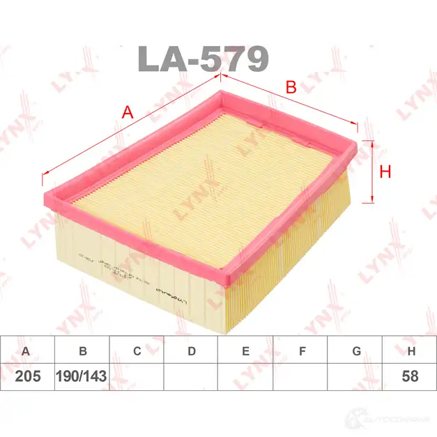 Воздушный фильтр LYNXAUTO LM9X 5T 1436961000 LA-579