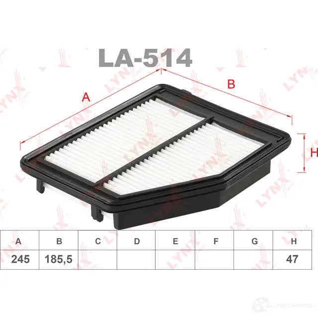Воздушный фильтр LYNXAUTO LA-514 1436961005 4R Z4C2S