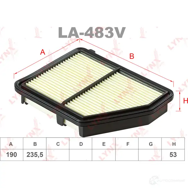 Воздушный фильтр LYNXAUTO 2 17FY 1268743023 LA-483V