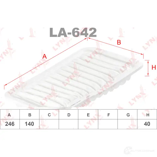 Воздушный фильтр LYNXAUTO OK SNJP 4905601005484 LA-642 3648830