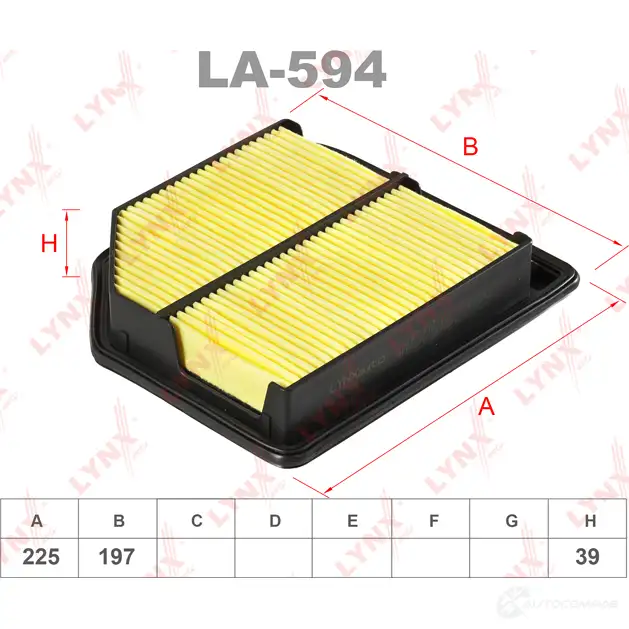 Воздушный фильтр LYNXAUTO LA-594 4905601032794 3648817 YU 6BM1