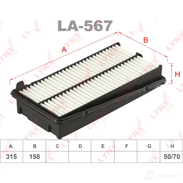Воздушный фильтр LYNXAUTO LA-567 4905601005385 3648803 7YZ HJHO