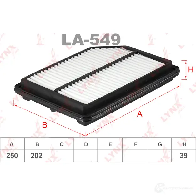 Воздушный фильтр LYNXAUTO TN FWUY 4905601005323 3648796 LA-549