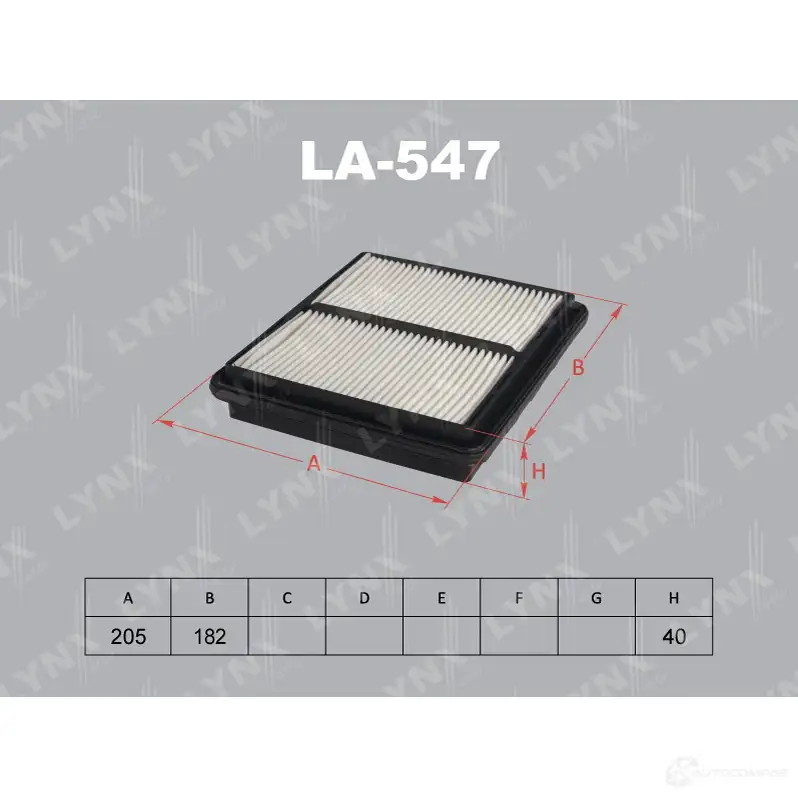 Воздушный фильтр LYNXAUTO LA-547 4905601005316 3648794 2L2NY P