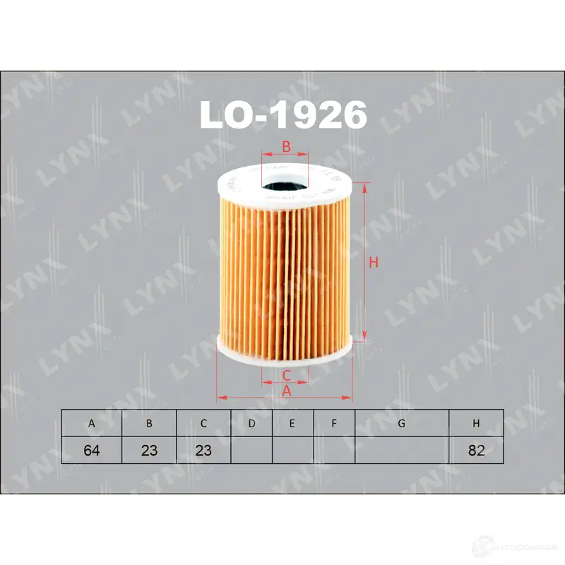 Масляный фильтр LYNXAUTO 3649962 4905601058183 LO-1926 ZU EUO18 изображение 0