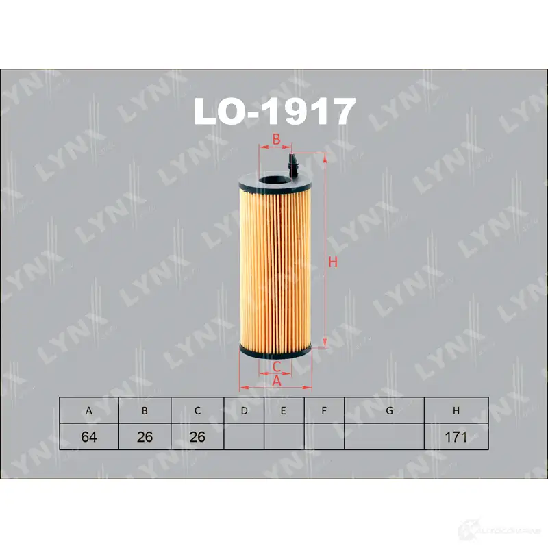 Масляный фильтр LYNXAUTO 3649953 4905601058152 LO-1917 LM23 N1 изображение 0