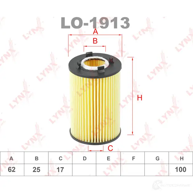 Масляный фильтр LYNXAUTO LO-1913 3649949 PTIG 1 изображение 1