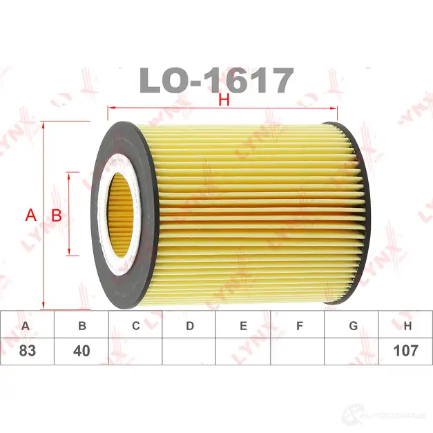 Масляный фильтр LYNXAUTO LO-1617 3649933 S 9HUUDI изображение 1