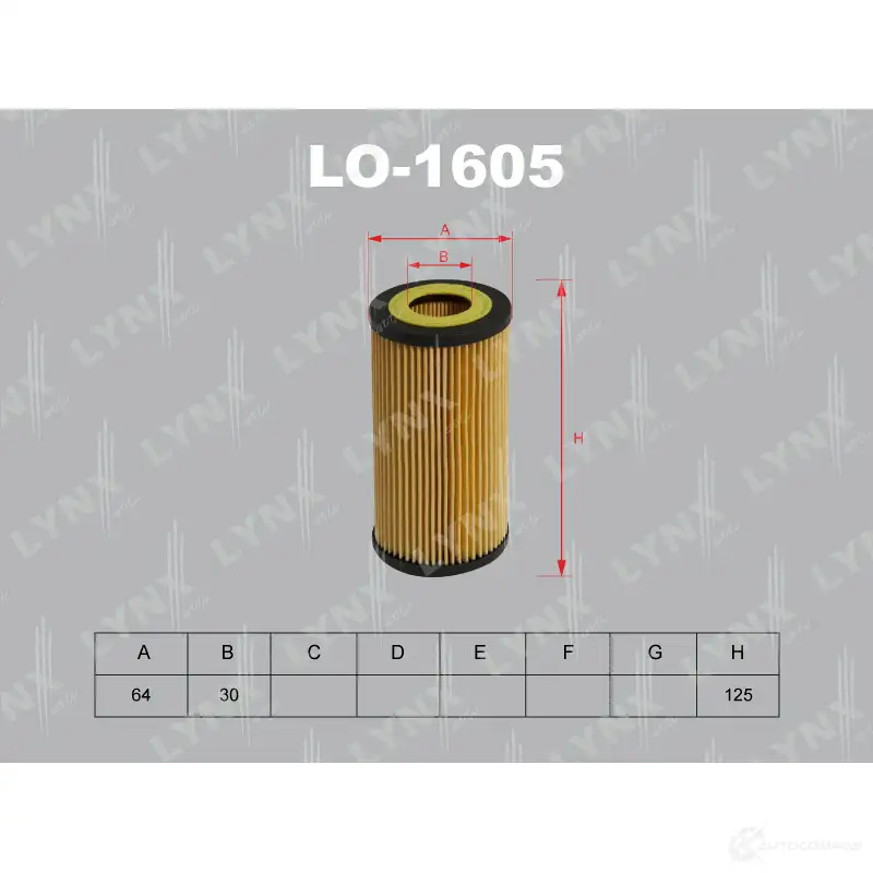 Масляный фильтр LYNXAUTO 4905601007914 LO-1605 3649929 JX E9T3 изображение 0
