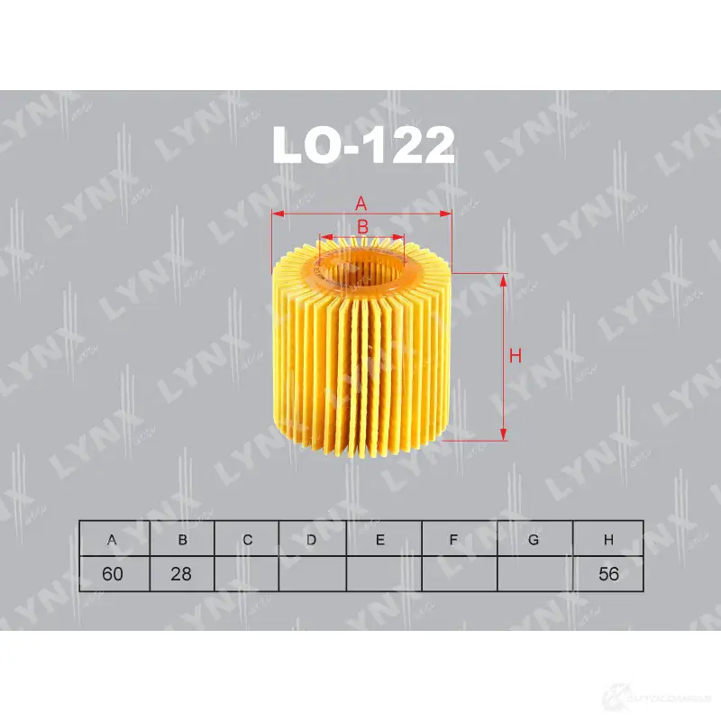 Масляный фильтр LYNXAUTO 3649896 LO-122 4905601034170 JSJ BIL3 изображение 1