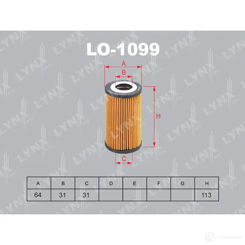 Масляный фильтр LYNXAUTO 4905601058244 LO-1099 3649873 L1GO QD изображение 0