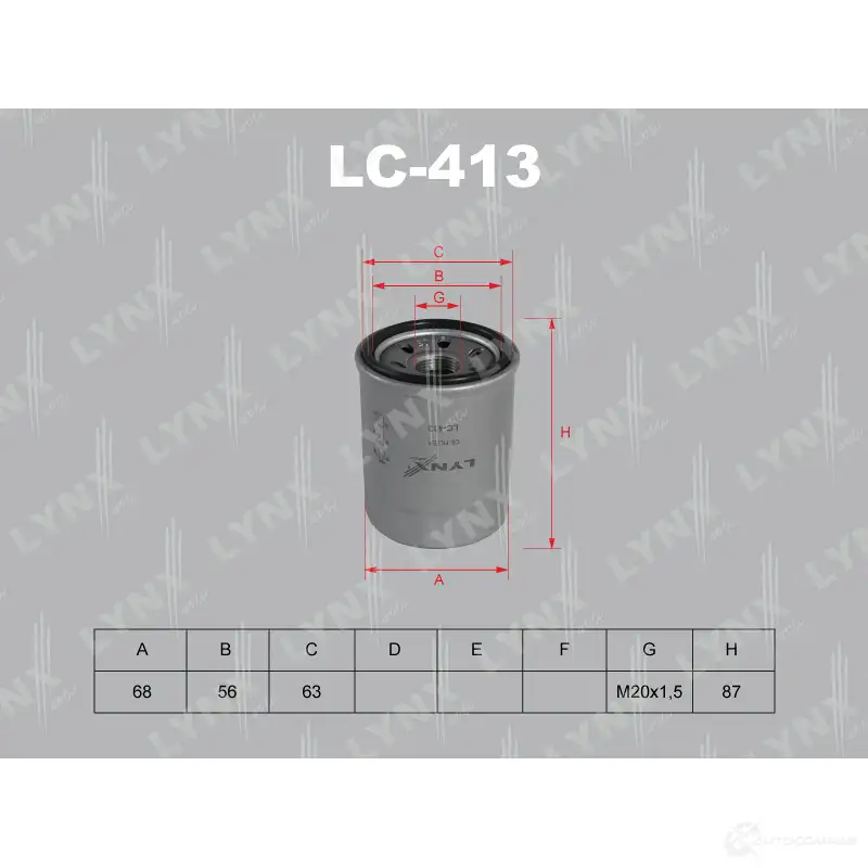Масляный фильтр LYNXAUTO ANR ULHD 4905601006061 3649449 LC-413