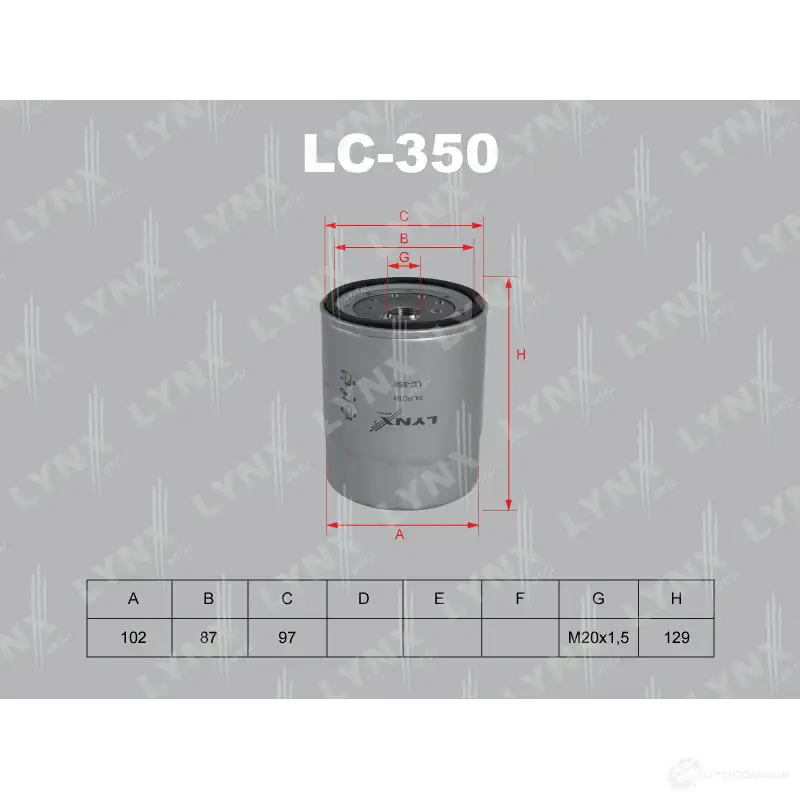 Масляный фильтр LYNXAUTO LC-350 4905601006023 HH 6IJ 3649444