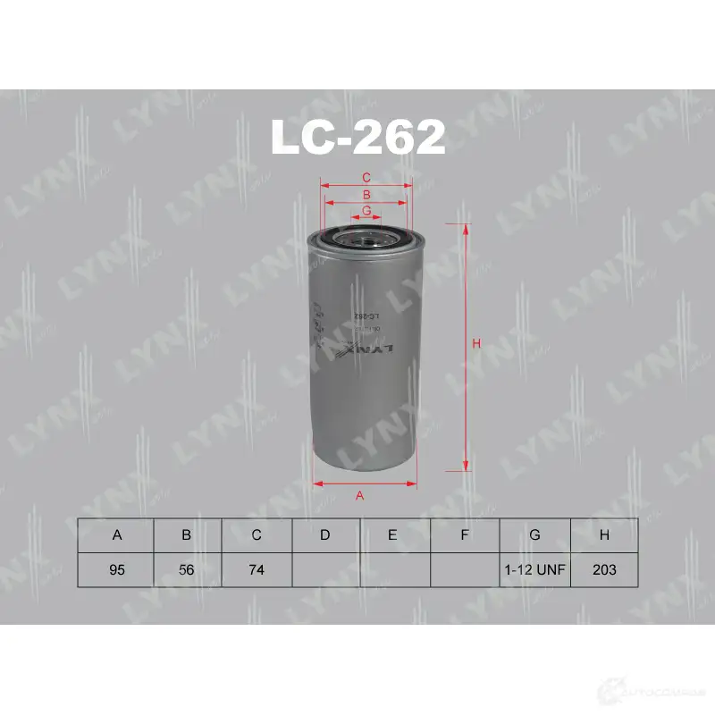 Масляный фильтр LYNXAUTO GI7P0O Z 3649433 LC-262 4905601005941