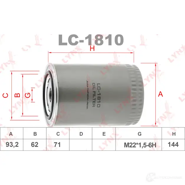 Масляный фильтр LYNXAUTO 3649397 Q1C MO LC-1810 изображение 0
