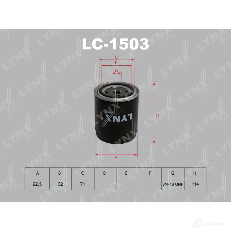 Масляный фильтр LYNXAUTO LC-1503 4905601008157 3649366 97ZK2Y E