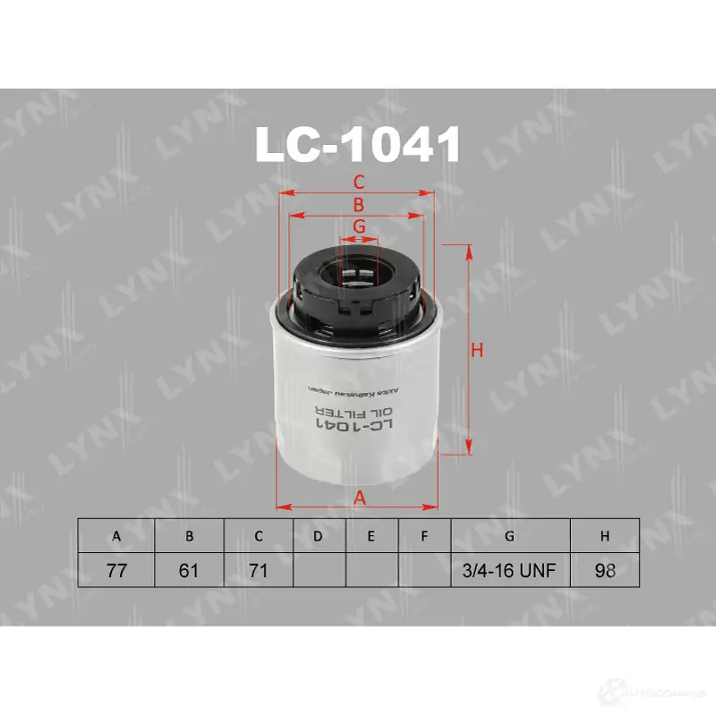Масляный фильтр LYNXAUTO 3649323 4905601012901 LC-1041 OS Y1OO изображение 0