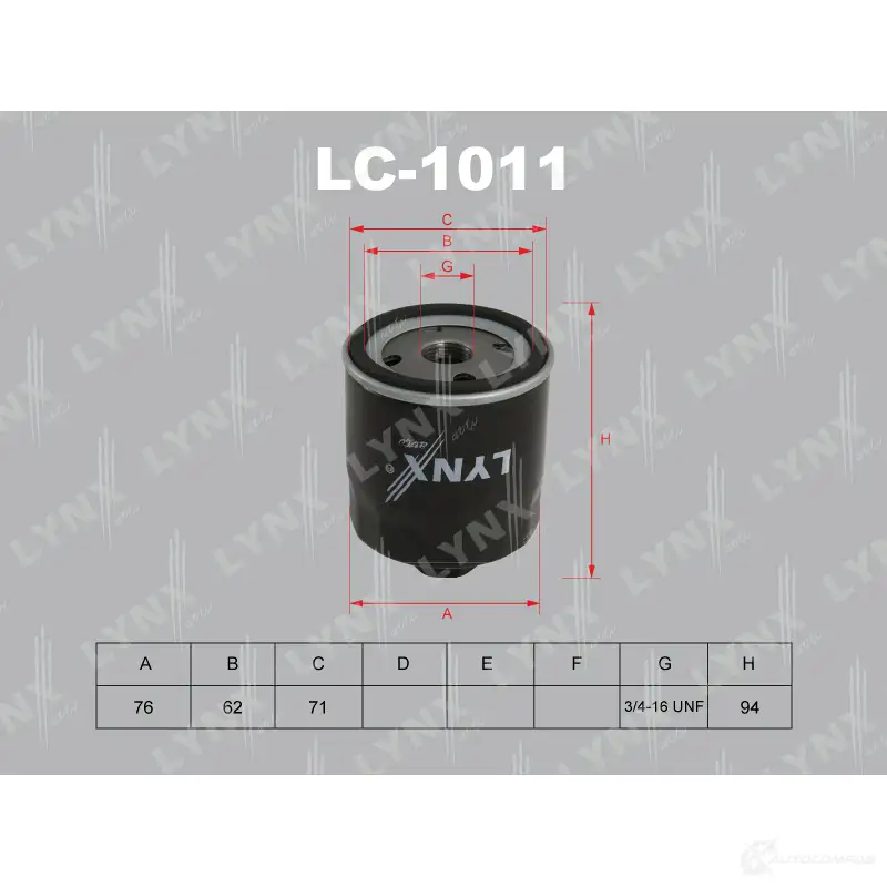 Масляный фильтр LYNXAUTO 3649319 PAD 5D7 4905601005712 LC-1011 изображение 0