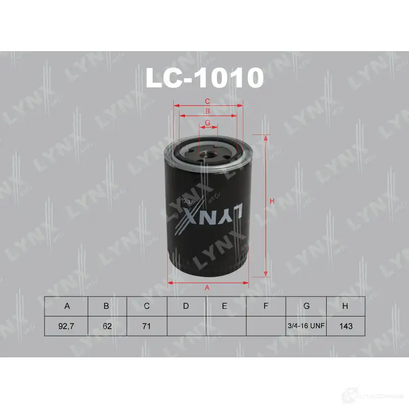 Масляный фильтр LYNXAUTO LC-1010 3649318 3S13T XR 4905601005781 изображение 0
