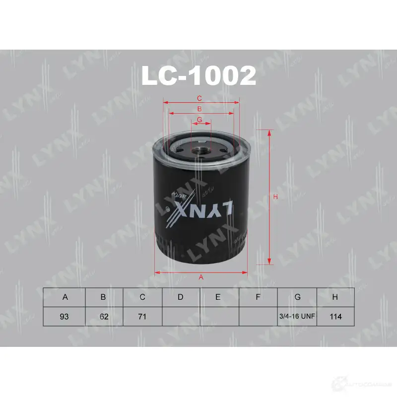 Масляный фильтр LYNXAUTO 4905601008140 2 SNJ3 LC-1002 3649310