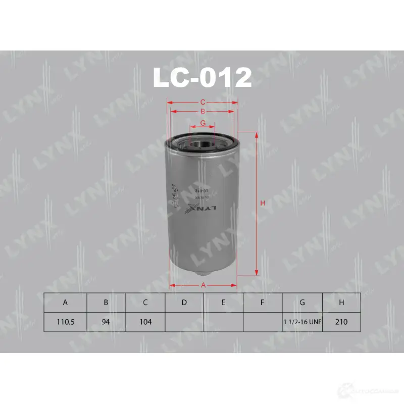 Масляный фильтр LYNXAUTO M1VF M 3649307 4905601005569 LC-012