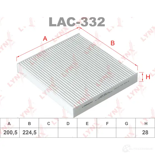 Салонный фильтр LYNXAUTO 1268747823 VGGU 4 LAC-332 изображение 0