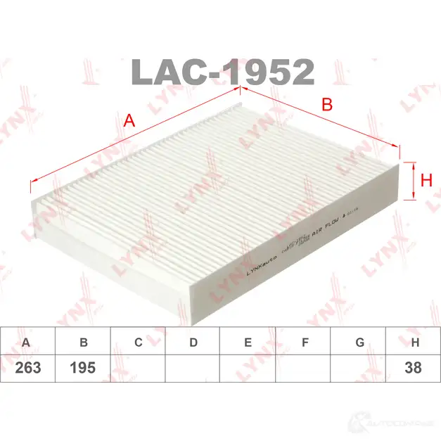 Салонный фильтр LYNXAUTO LAC-1952 3649205 J JF73BN